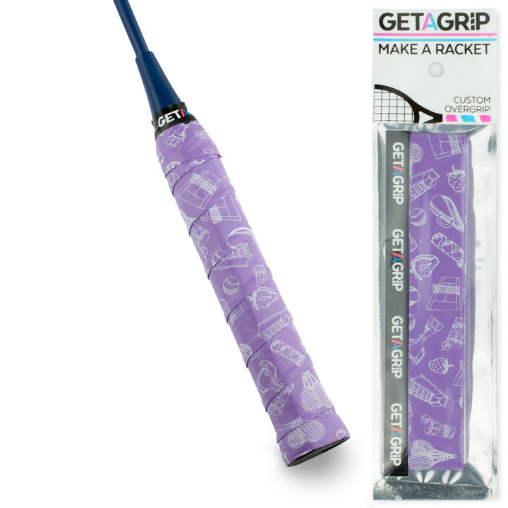 Ready? Play. - Badminton Overgrip, purple and white
