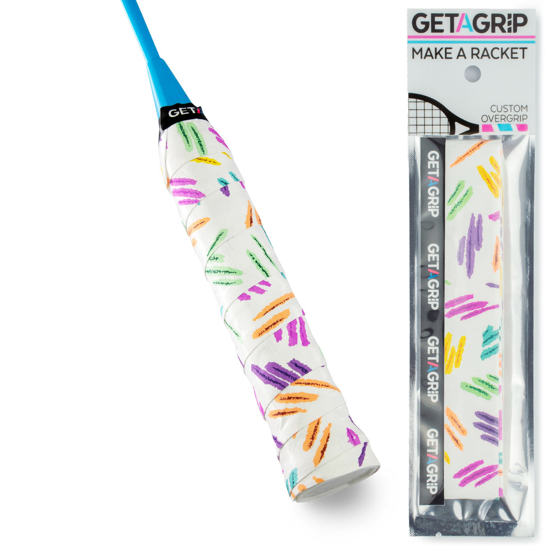 Spring & Bounce - Badminton Overgrip, white and green and pink
