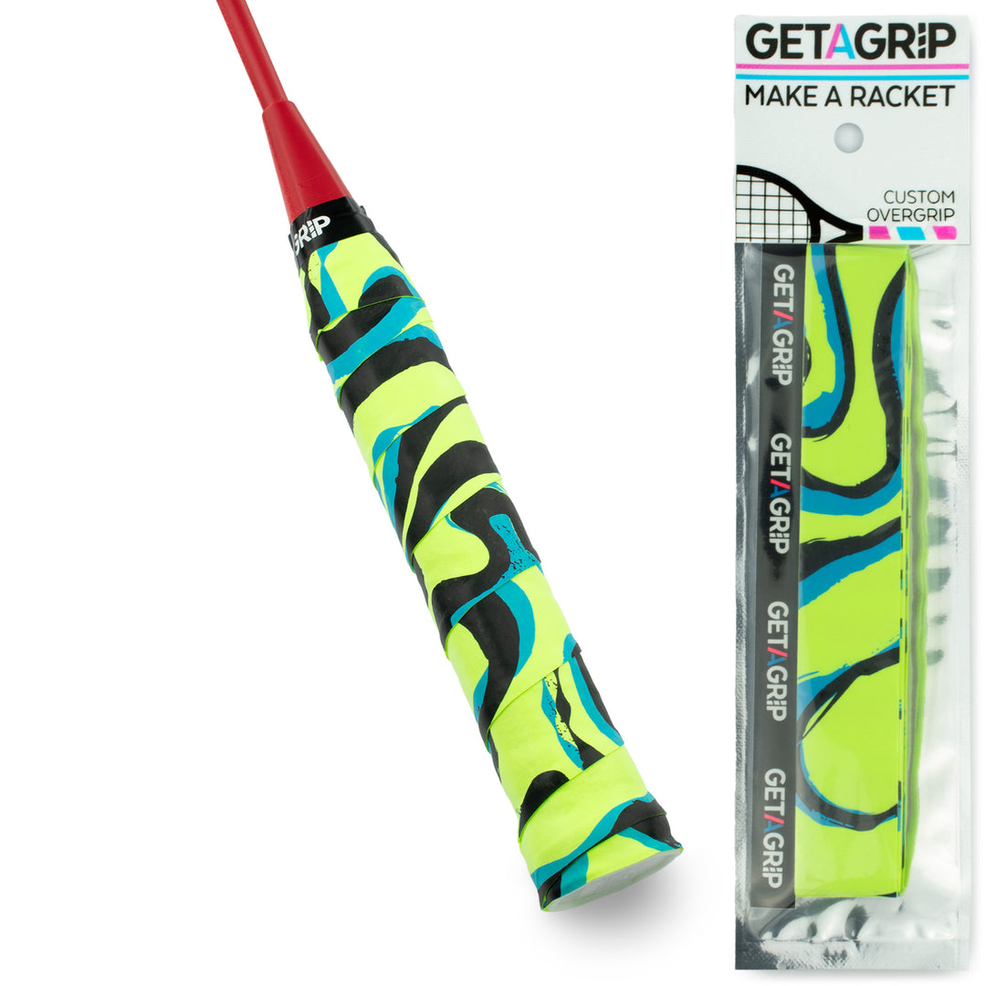 The Flow - Badminton Overgrip, yellow and blue and black