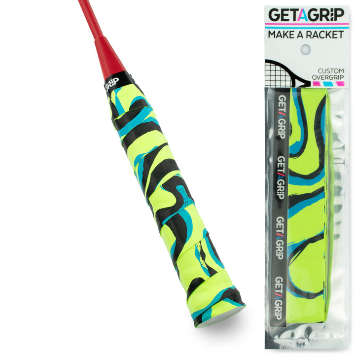 The Flow - Badminton Overgrip, yellow and blue and black