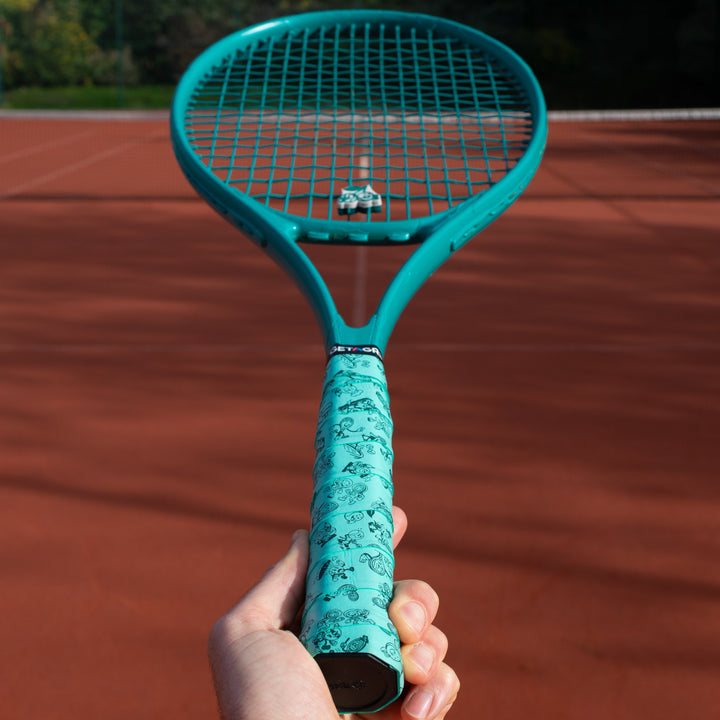 Club Crew overgrip on a racket