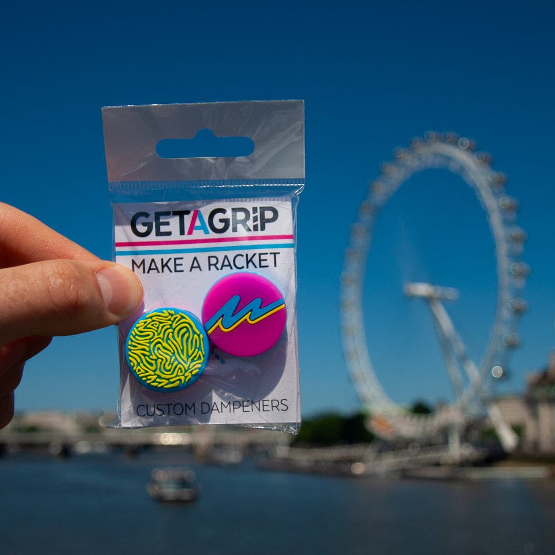Tennis Dampener - Vibration Control - Fun Colourful Design - Get A Grip Tennis Dampener - Vibration Control - Fun Colourful Design - Get A Grip